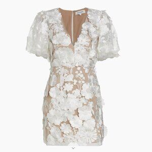 Elliatt - Zayla Floral Lace Puff-Sleeve Minidress